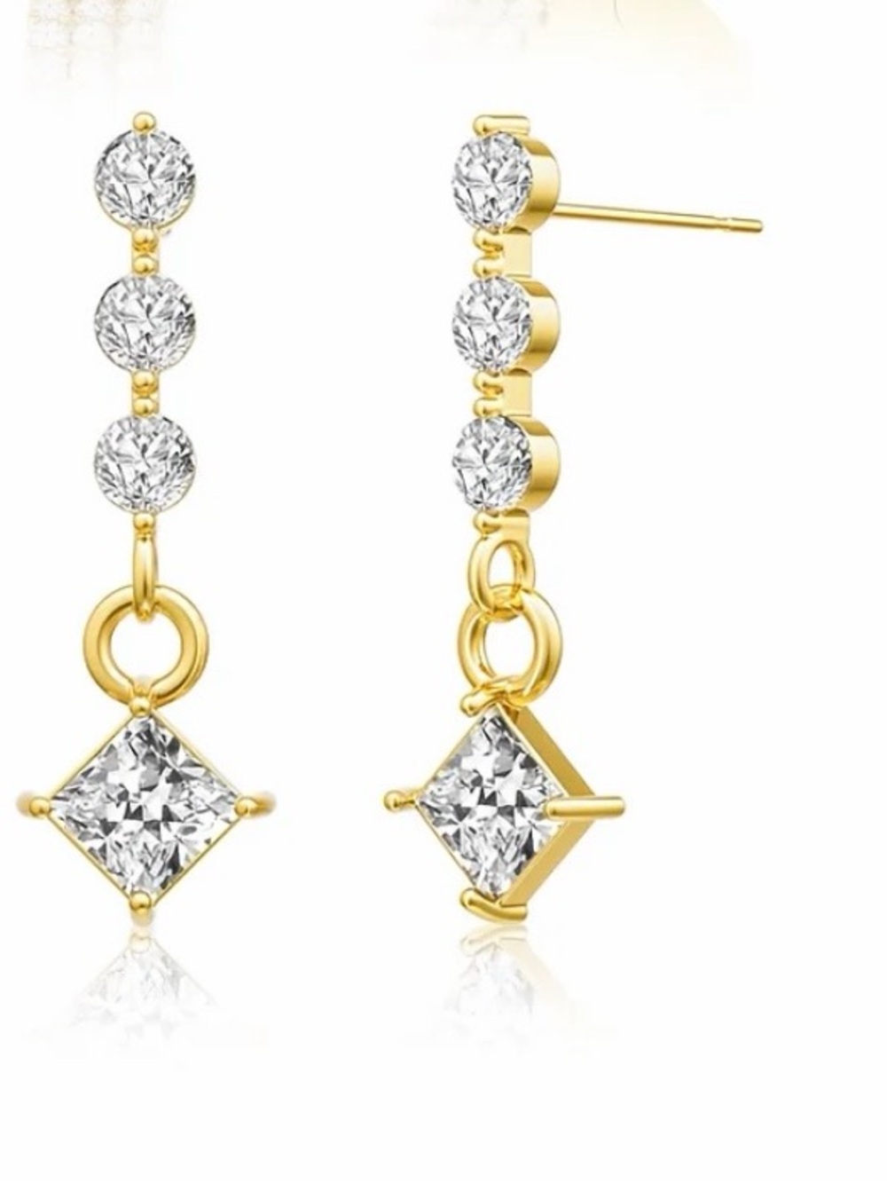 Sohochic 14K Gold Plated 2-Pair
Earrings Set Crystal Drop Threader
Studs